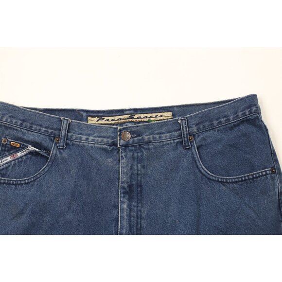 Vintage 90s Streetwear Mens 38 Faded Baggy Fit Hip Hop Denim Jean Shorts Blue - Picture 2 of 15